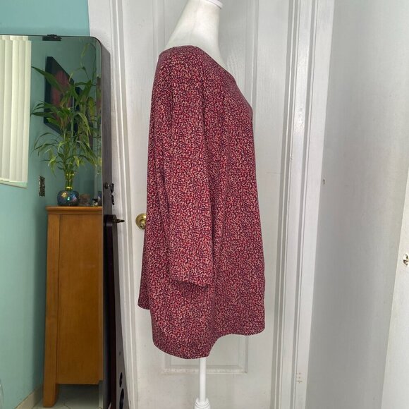 Catherines Pink & Purple Asymmetrical Print, 3/4 Sleeve Top, Size 2X #283 - Picture 6 of 10